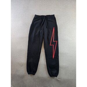 Shadow Hill USA Sweatpants Unisex XS‎ Black Lightning Bolt Jogger Streetwear